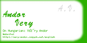 andor very business card